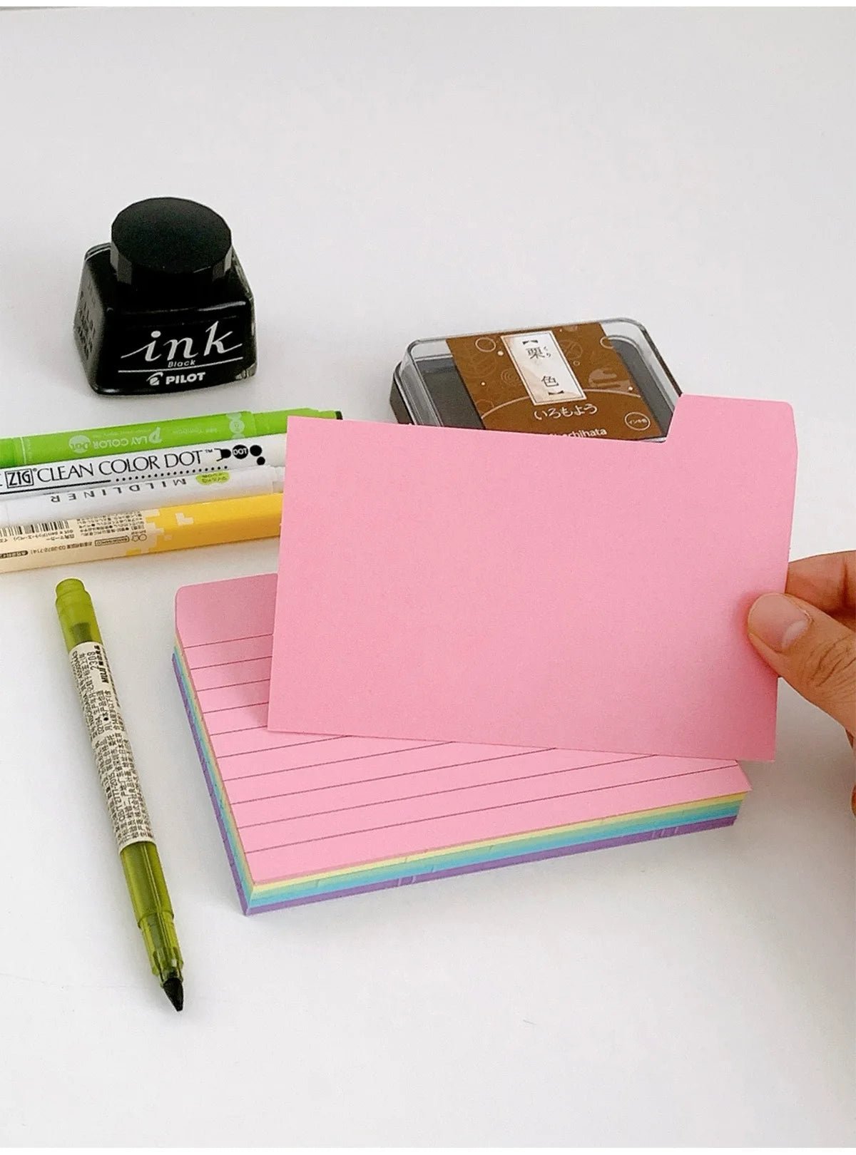 50 Pcs Index Label Papers with Tabs – 5 Colors - Onlytenbucks.com