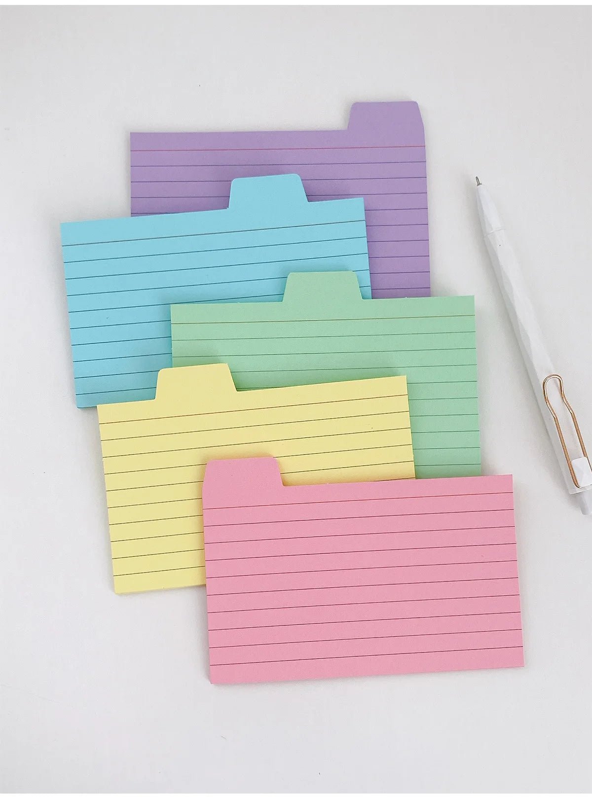 50 Pcs Index Label Papers with Tabs – 5 Colors - Onlytenbucks.com