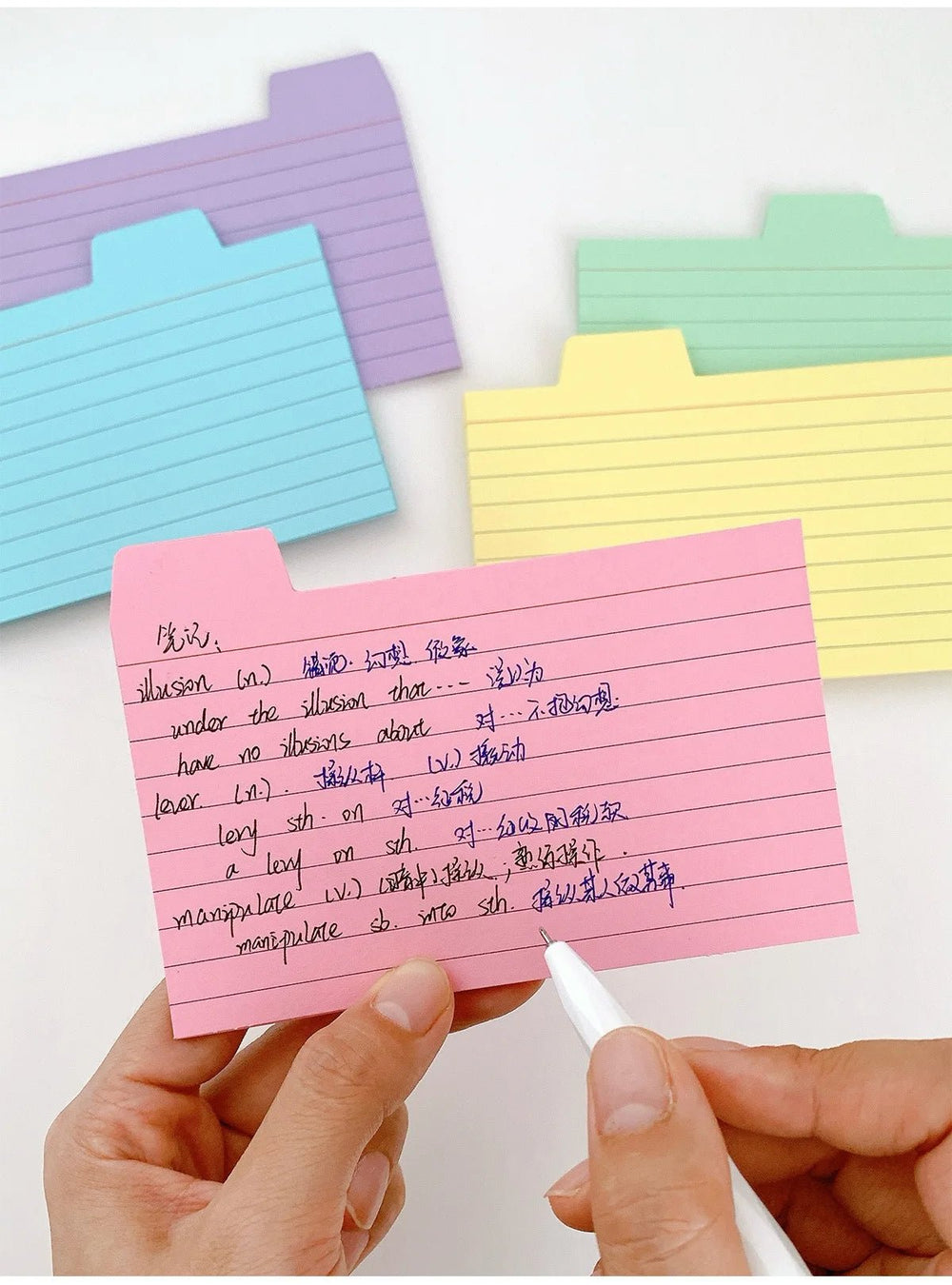 50 Pcs Index Label Papers with Tabs – 5 Colors - Onlytenbucks.com