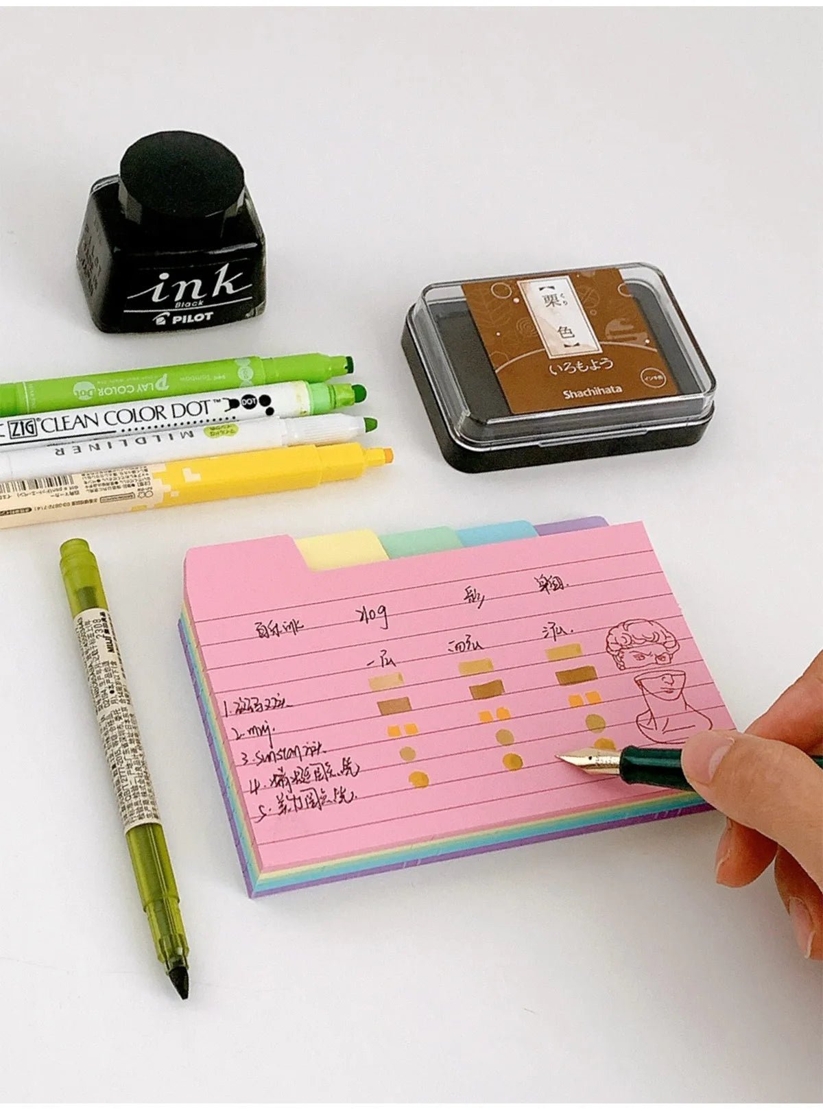 50 Pcs Index Label Papers with Tabs – 5 Colors - Onlytenbucks.com