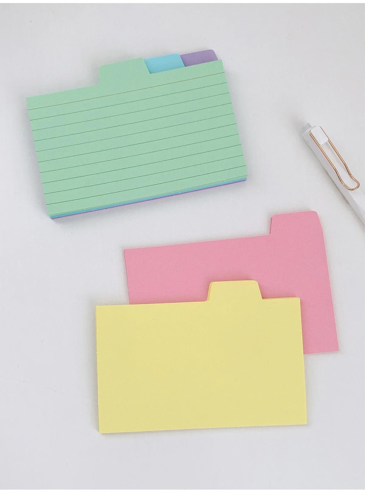 50 Pcs Index Label Papers with Tabs – 5 Colors - Onlytenbucks.com