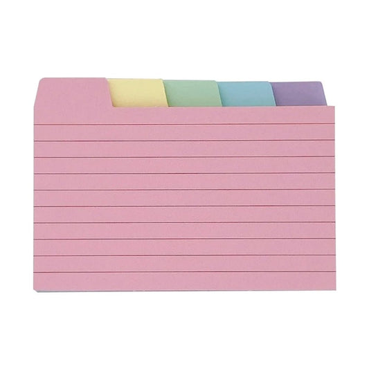 50 Pcs Index Label Papers with Tabs – 5 Colors - Onlytenbucks.com