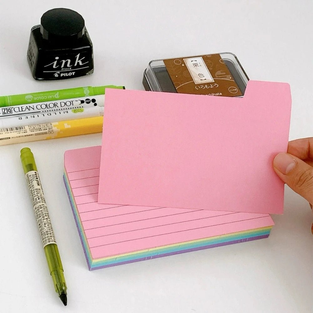 50 Pcs Index Label Papers with Tabs – 5 Colors - Onlytenbucks.com