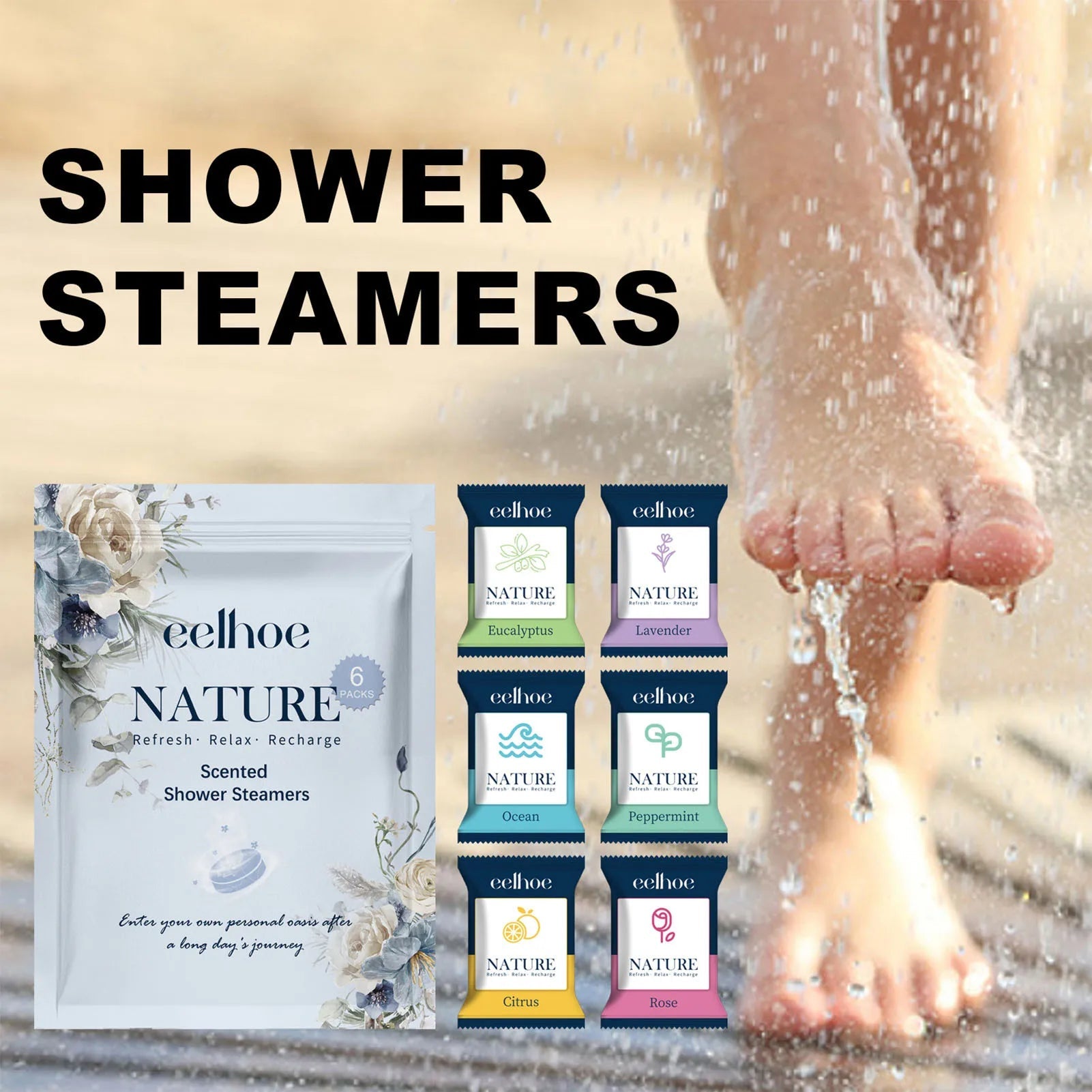 6 - Piece Aromatherapy Shower Steamers – Essential Oil Tablets - Onlytenbucks.com