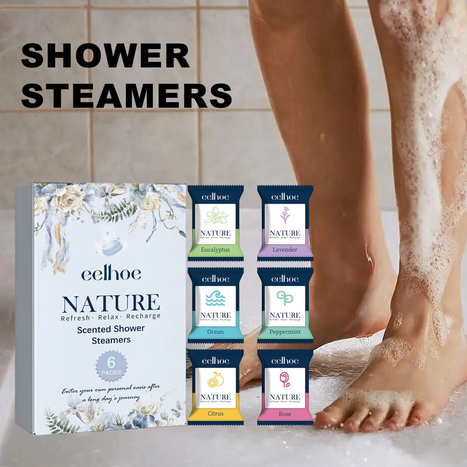 6 - Piece Aromatherapy Shower Steamers – Essential Oil Tablets - Onlytenbucks.com