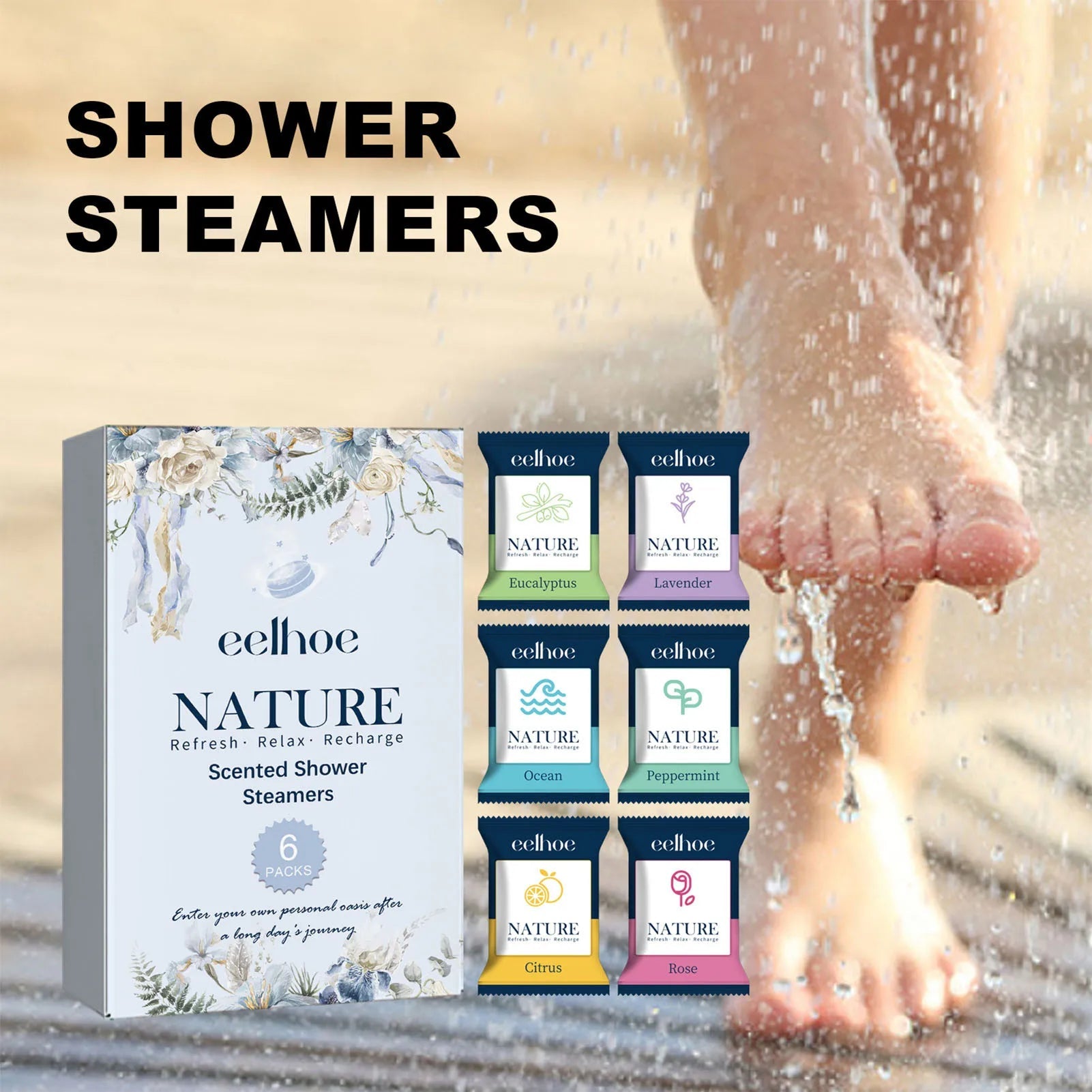 6 - Piece Aromatherapy Shower Steamers – Essential Oil Tablets - Onlytenbucks.com