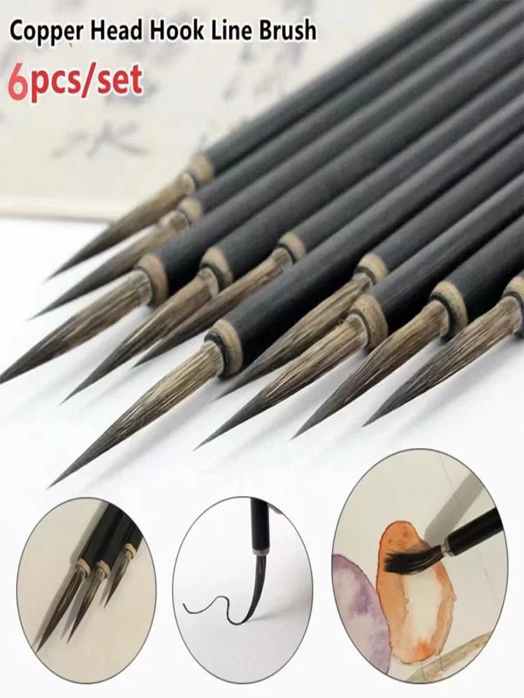 6 - Piece Chinese Calligraphy Brush Set - Onlytenbucks.com