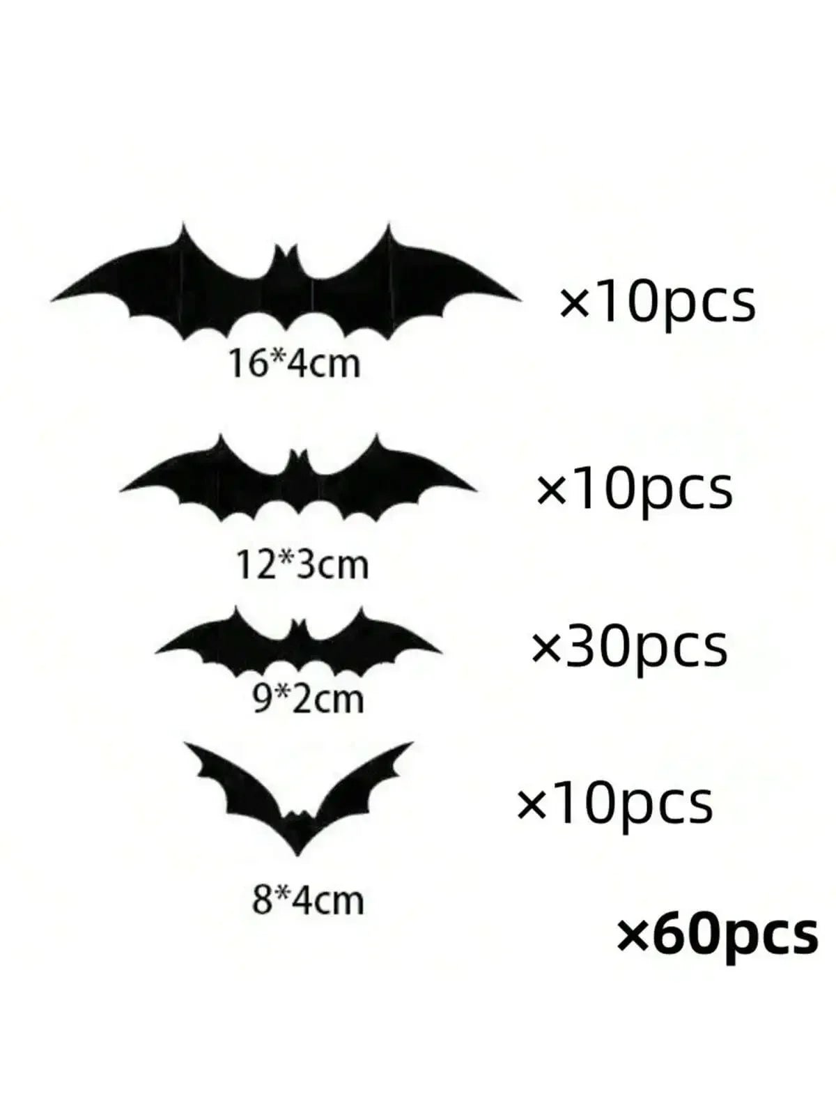60pcs 3D Waterproof Black Bat Wall Decor – Halloween and Party - Onlytenbucks.com