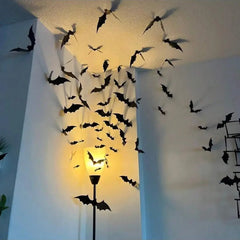 60pcs 3D Waterproof Black Bat Wall Decor – Halloween and Party - Onlytenbucks.com