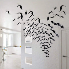 60pcs 3D Waterproof Black Bat Wall Decor – Halloween and Party - Onlytenbucks.com