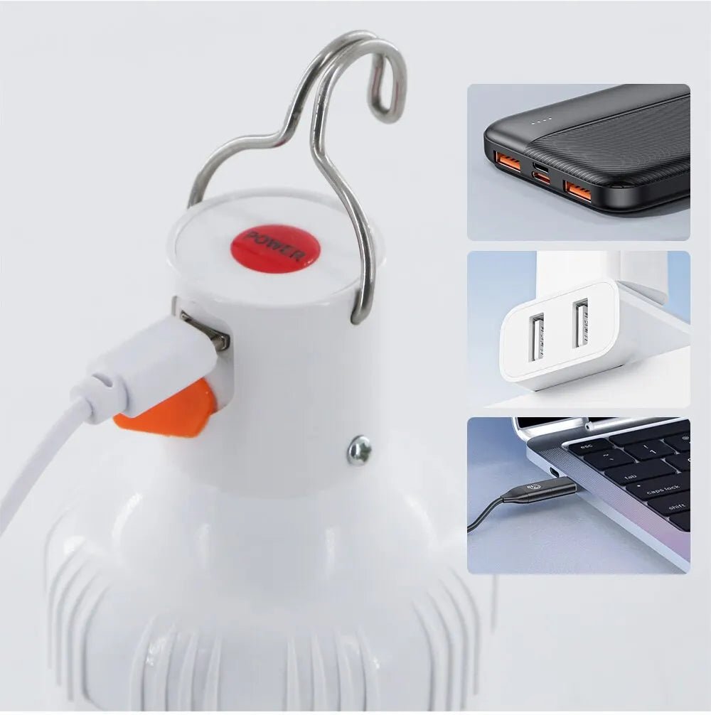 60W Rechargeable LED Emergency Light – USB Camping Lantern - Onlytenbucks.com