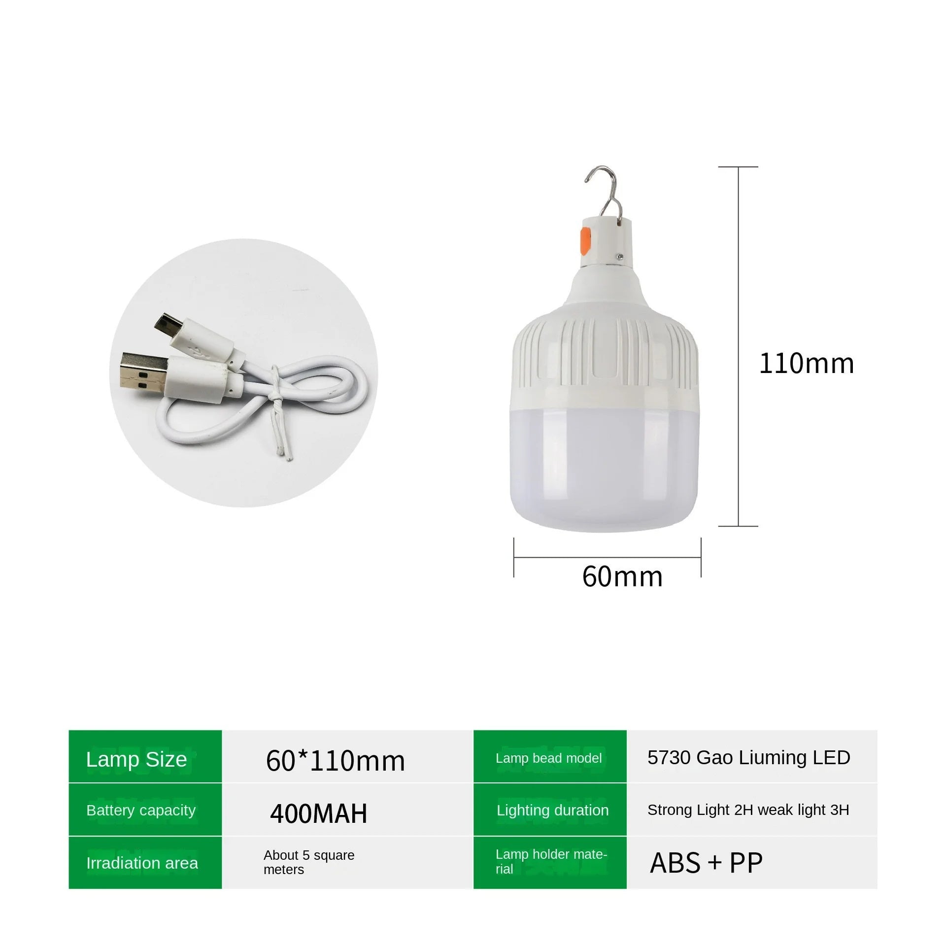60W Rechargeable LED Emergency Light – USB Camping Lantern - Onlytenbucks.com