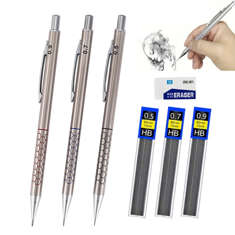 7 - Piece Metal Mechanical Pencil Set - Onlytenbucks.com