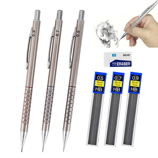 7 - Piece Metal Mechanical Pencil Set - Onlytenbucks.com