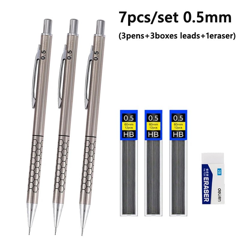 7 - Piece Metal Mechanical Pencil Set - Onlytenbucks.com