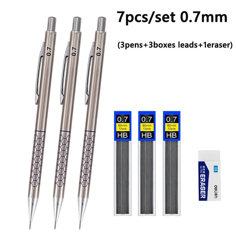 7 - Piece Metal Mechanical Pencil Set - Onlytenbucks.com
