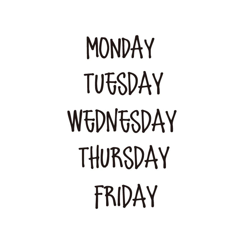 Days of the Week Labels | Personalized Vinyl Decals for Drawer and Storage Organizatio close-up view