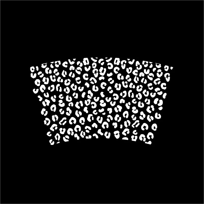 Leopard Pattern Full Wrap Vinyl Sticker for 24 oz Cold Cup | Cheetah Coffee Cup Decal detail view