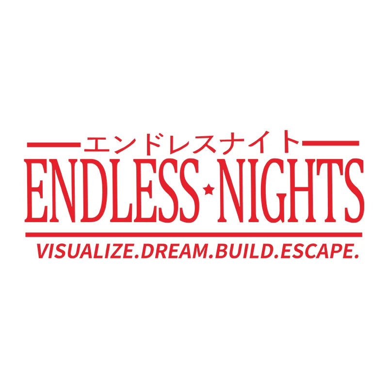 Endless Nights Japanese Vinyl Sticker | JDM Drift Stance Anime Decal for Car Window Bump detail view
