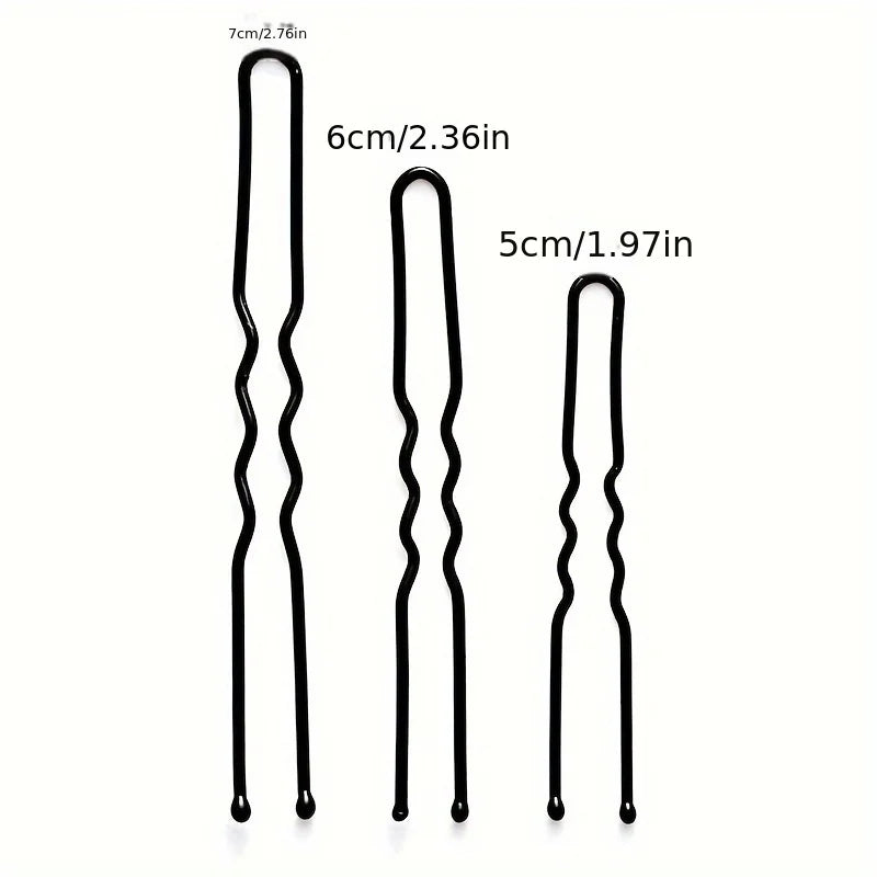 50pcs Solid Color U-shaped Hair Pins, Bridal Hairstyle Accessories Bun Holder For Wedding Veil, Secure Grip Hair Clips For Updos