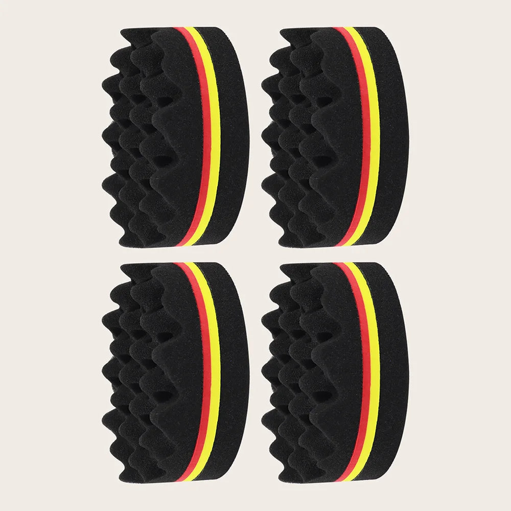 Oval Double-Sided Magic Twisted Hairbrush Sponge Brush For Natural Afro Coil Wave Drea close-up view
