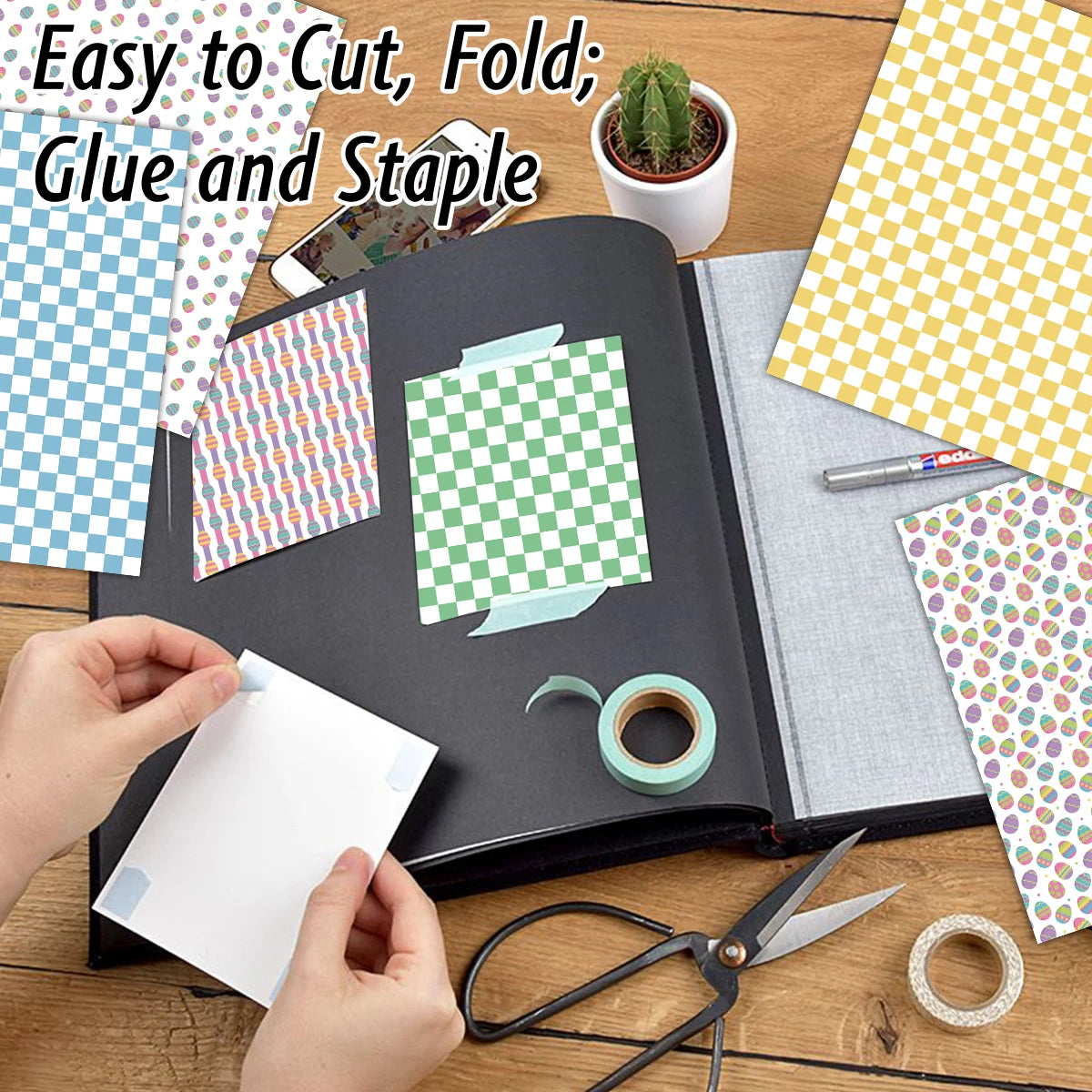 12pcs Easter Scrapbook Paper Set | Decorative Crafting Paper for DIY Arts, Journaling lifestyle view