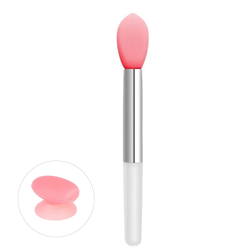 Silicone Lip Balm Brush with Sucker Dust Cover | Portable Makeup Applicator alternate view