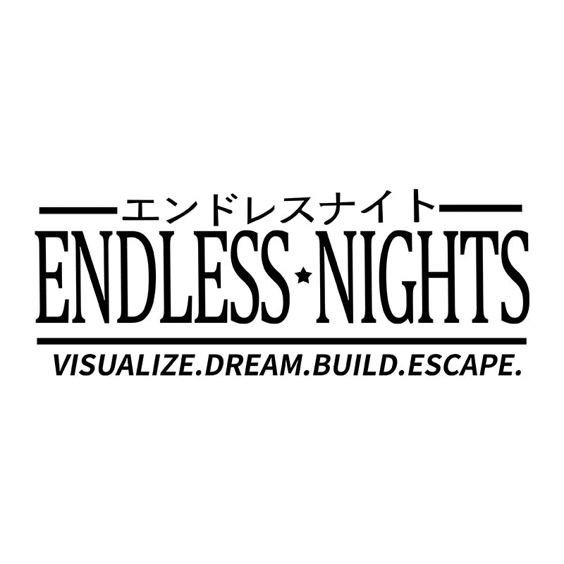 Endless Nights Japanese Vinyl Sticker | JDM Drift Stance Anime Decal for Car Window Bump detail view