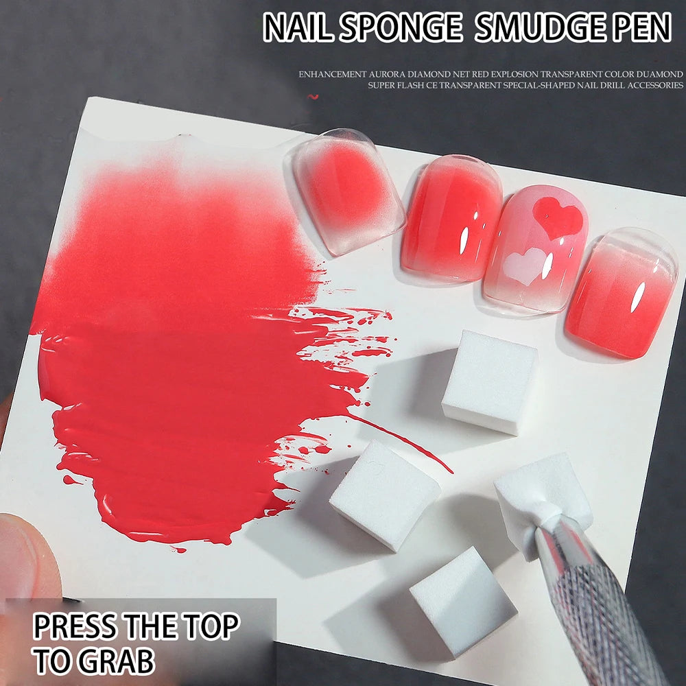 100pcs Gradient Sponge Brush Nail Art Sponge Set for DIY Nail Art Gel Polish Brush Gl lifestyle view
