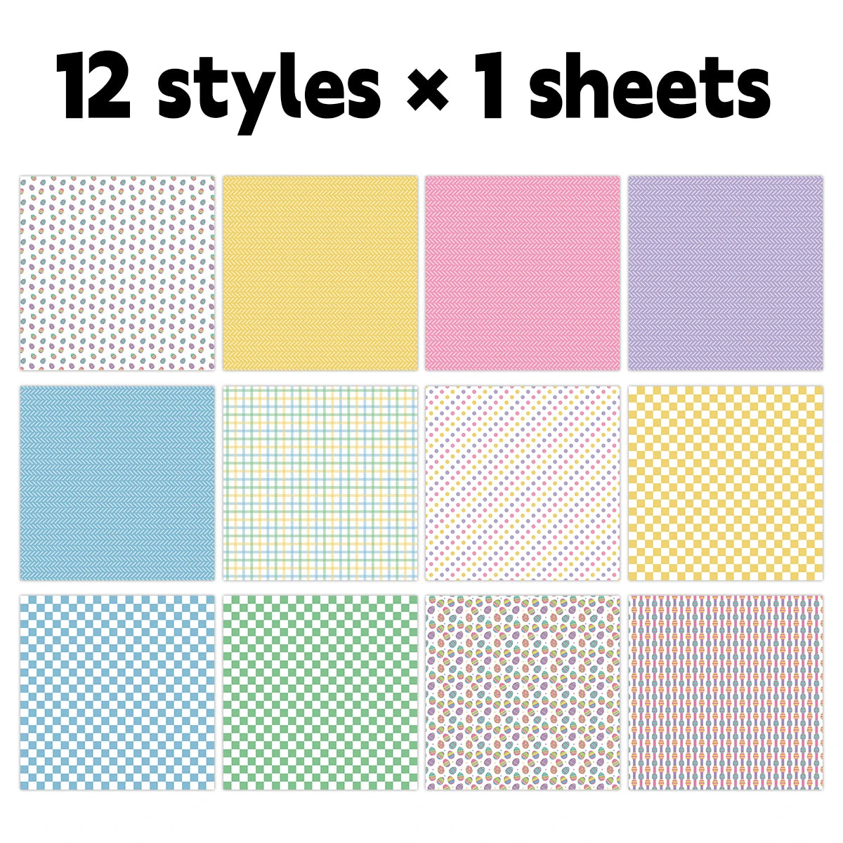 12pcs Easter Scrapbook Paper Set | Decorative Crafting Paper for DIY Arts, Journaling, a detail view