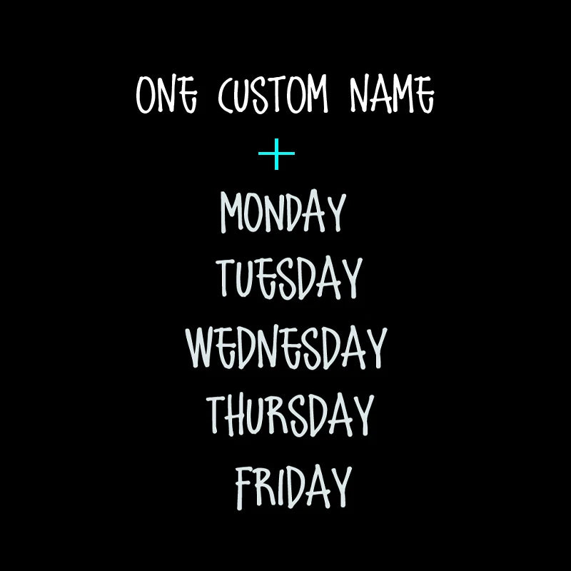 Days of the Week Labels | Personalized Vinyl Decals for Drawer and Storage Organizatio close-up view