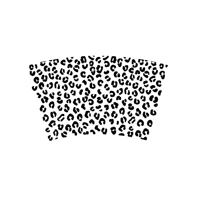 Leopard Pattern Full Wrap Vinyl Sticker for 24 oz Cold Cup | Cheetah Coffee Cup Decal close-up view