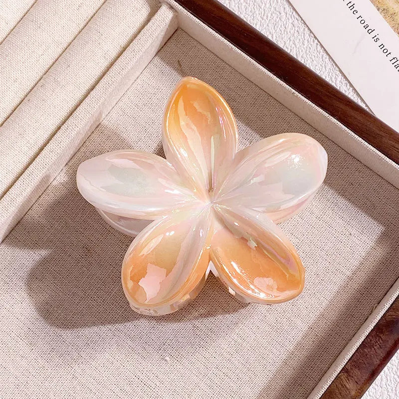 1/6/12pcs Sweet Gradient Colorful Flower Acrylic Hair Claw Clip Women Hairpin Summer Bea detail view