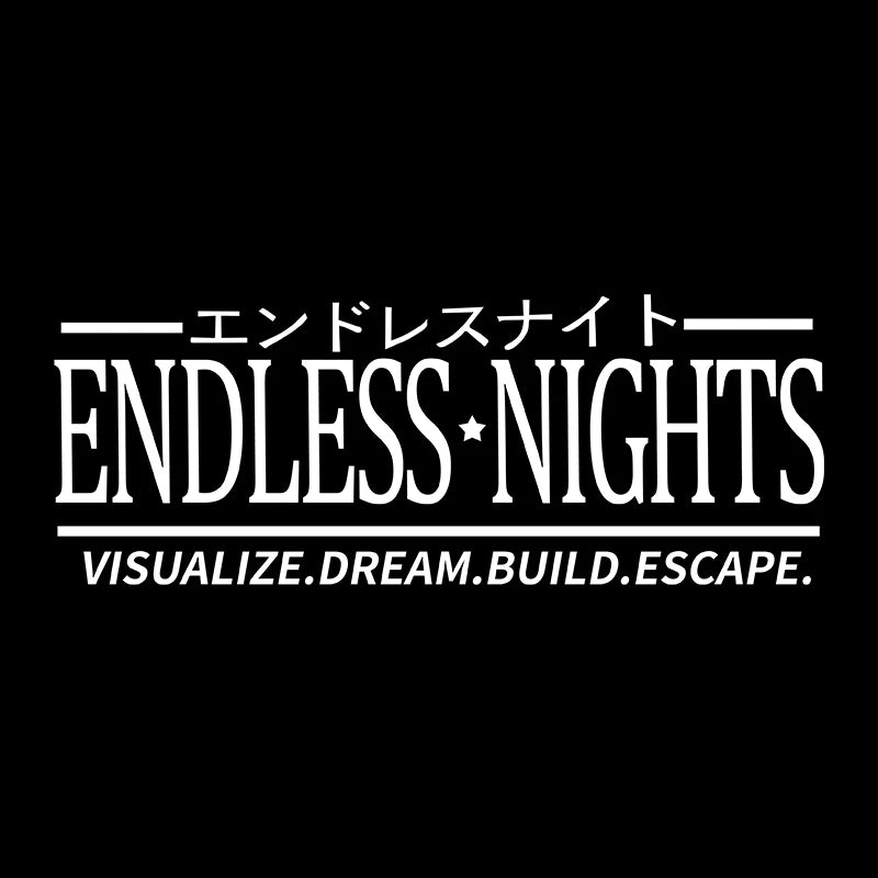 Endless Nights Japanese Vinyl Sticker | JDM Drift Stance Anime Decal for Car Window B alternate view