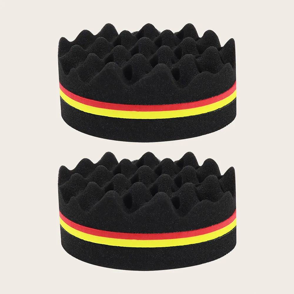 Oval Double-Sided Magic Twisted Hairbrush Sponge Brush For Natural Afro Coil Wave Drea close-up view