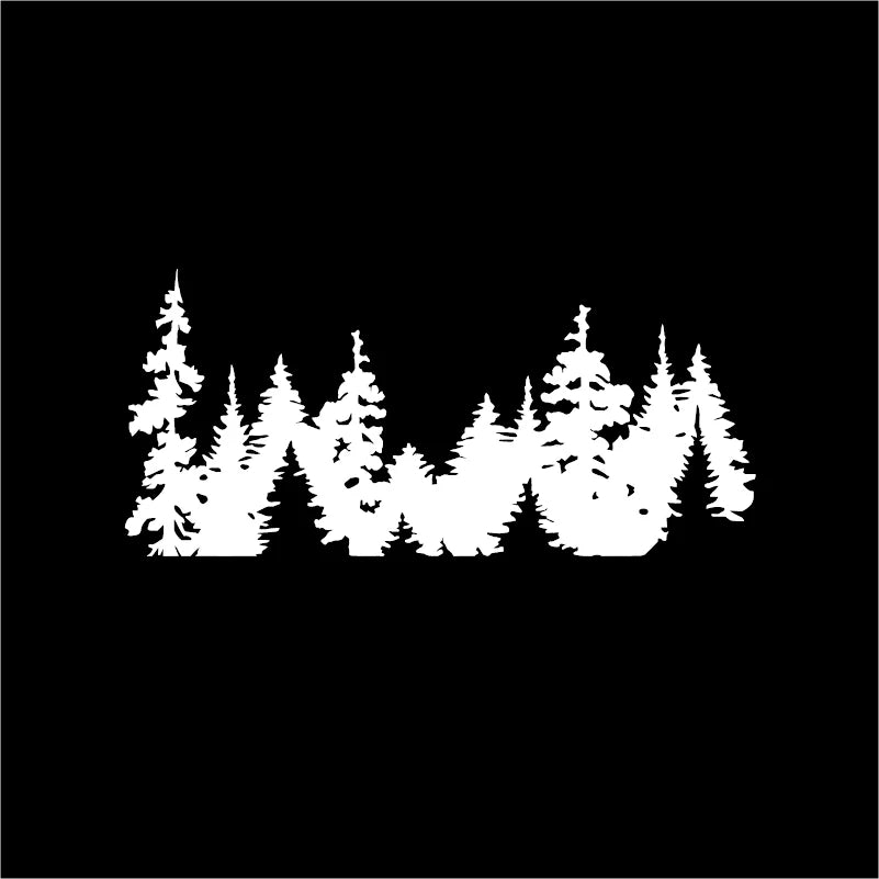 Mountain Forest Trees Vinyl Sticker Decal | Nature Adventure Wall Art for Car Laptop alternate view