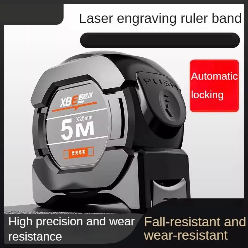 Self Locking Fluorescent Steel Tape Measure | High Precision Waterproof Measuring Tool detail view