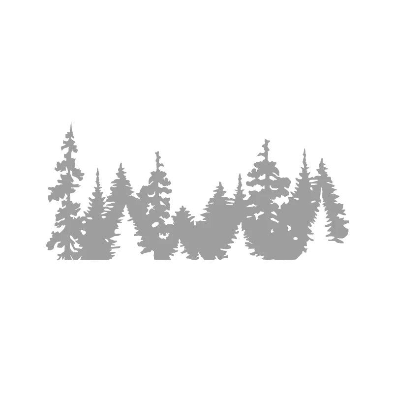 Mountain Forest Trees Vinyl Sticker Decal | Nature Adventure Wall Art for Car Laptop W close-up view
