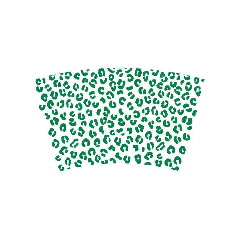 Leopard Pattern Full Wrap Vinyl Sticker for 24 oz Cold Cup | Cheetah Coffee Cup Decal close-up view