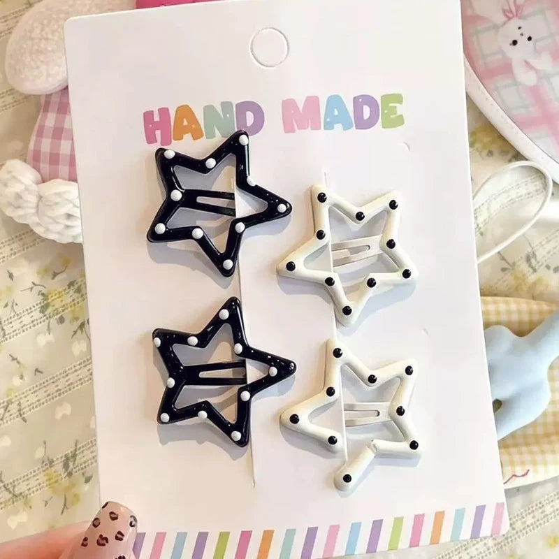 Colorful Kawaii Star Barrettes Y2K Spicy Girls BB Solid Star Hairclips Metal Snap Clip Headdress Hair Jewelry Gifts Wholesale