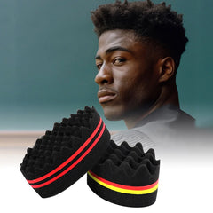 Oval Double-Sided Magic Twisted Hairbrush Sponge Brush For Natural Afro Coil Wave Dread Sponge Brush