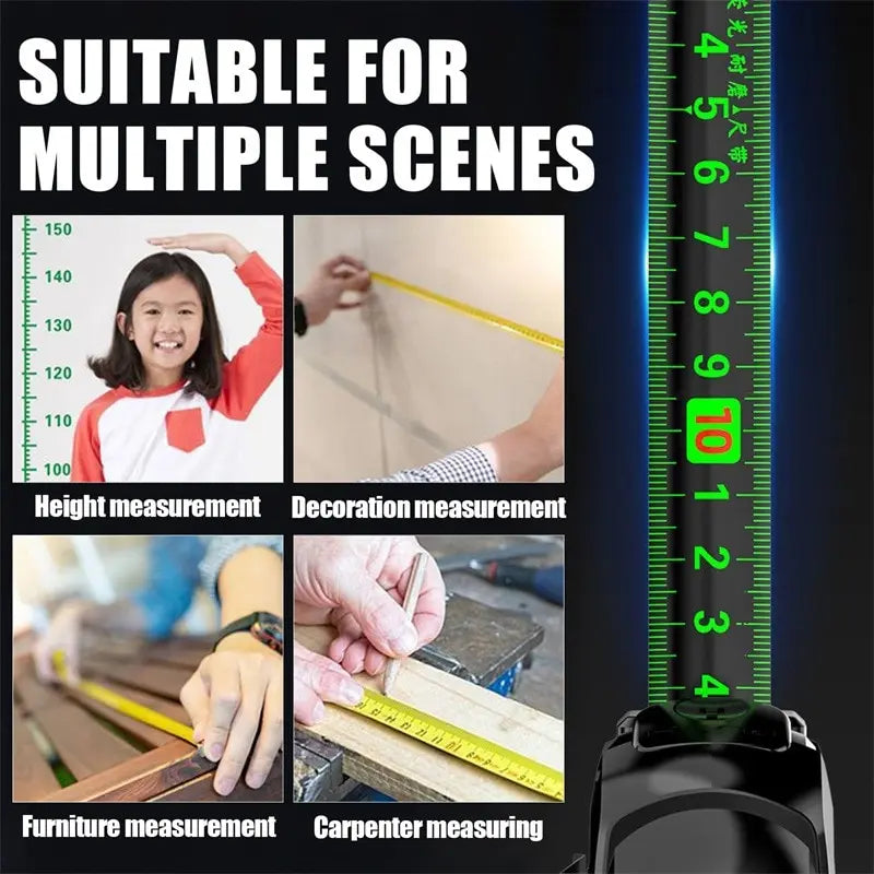 Self Locking Fluorescent Steel Tape Measure | High Precision Waterproof Measuring Too lifestyle view