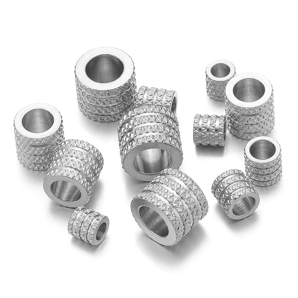10Pcs Stainless Steel Big Hole Spacer Beads | DIY Jewelry Findings for Bracelets and lifestyle view