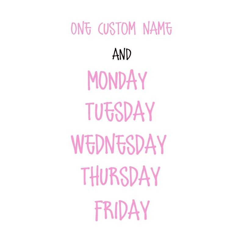 Days of the Week Labels | Personalized Vinyl Decals for Drawer and Storage Organizati lifestyle view