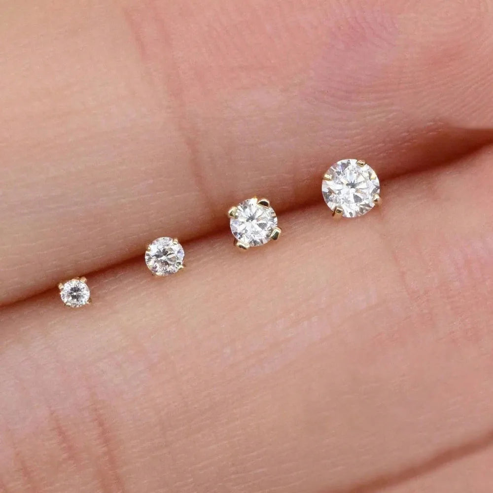 Back Tragus Round Clear Cubic Zirconia Piercing Earrings Jewelry lifestyle view