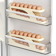 2 Floors Automatic Egg Dispenser For Countertop Cooler Kitchen Organizer close-up view