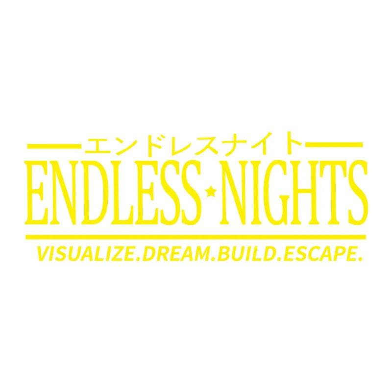Endless Nights Japanese Vinyl Sticker | JDM Drift Stance Anime Decal for Car Window additional angle