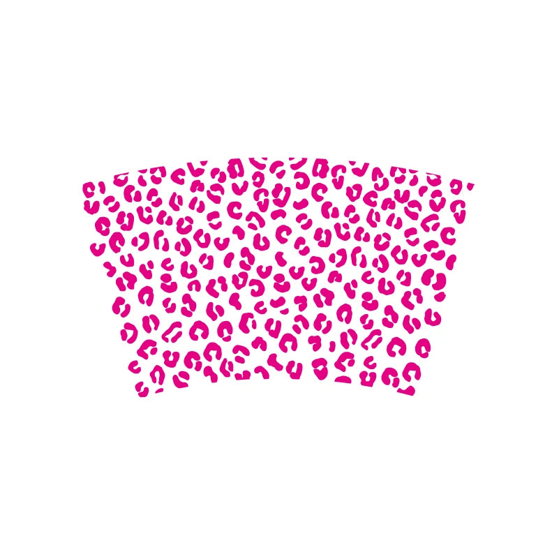 Leopard Pattern Full Wrap Vinyl Sticker for 24 oz Cold Cup | Cheetah Coffee Cup Decal alternate view