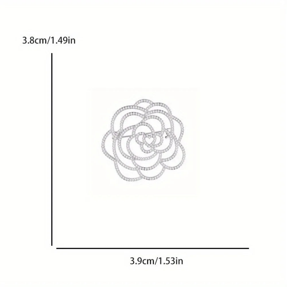 Classic Lady Crystal Folower Brooch Pin Exquisite High-end Women Men Fashion Delixate Shining Badges