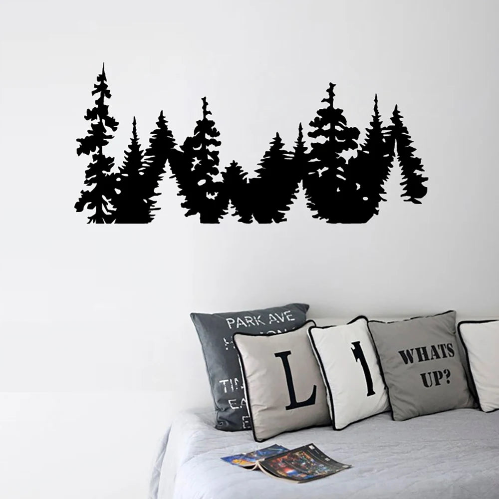 Mountain Forest Trees Vinyl Sticker Decal | Nature Adventure Wall Art for Car Laptop alternate view